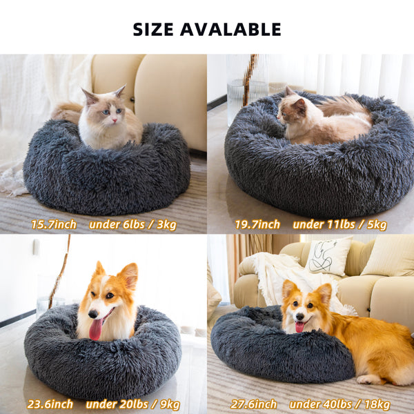 Cat or Dog Bed Washable Anti Anxiety Fluffy Dog Bed