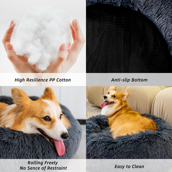 Cat or Dog Bed Washable Anti Anxiety Fluffy Dog Bed