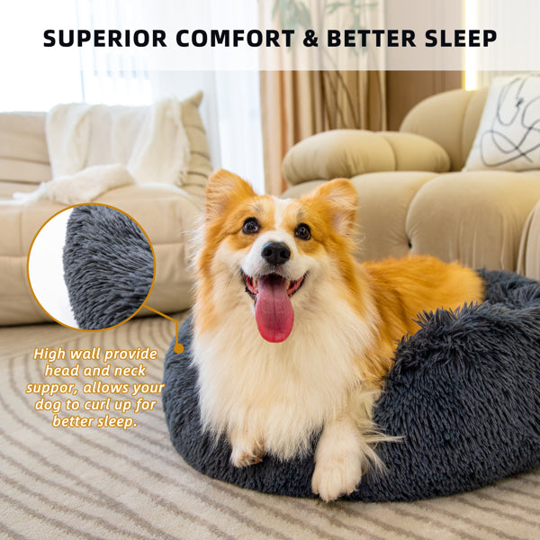 Cat or Dog Bed Washable Anti Anxiety Fluffy Dog Bed